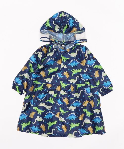 Kids Foret(キッズフォーレ)の「総柄レインコート(レインコート/ポンチョ・キッズ・ブルー/イエロー/ネイビー・L/S/M)」の3枚目の写真