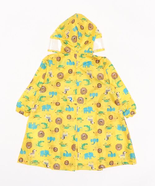 Kids Foret(キッズフォーレ)の「総柄レインコート(レインコート/ポンチョ・キッズ・ブルー/イエロー/ネイビー・L/S/M)」の5枚目の写真