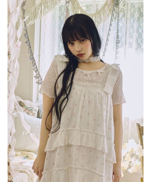 merry jenny(メリージェニー)の「floralフレアミニワンピース(ワンピース・レディース・ピンク/ブルー・FREE)」の9枚目の写真