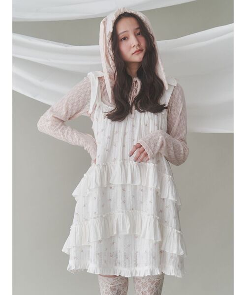 merry jenny(メリージェニー)の「floralフレアミニワンピース(ワンピース・レディース・ピンク/ブルー・FREE)」の10枚目の写真