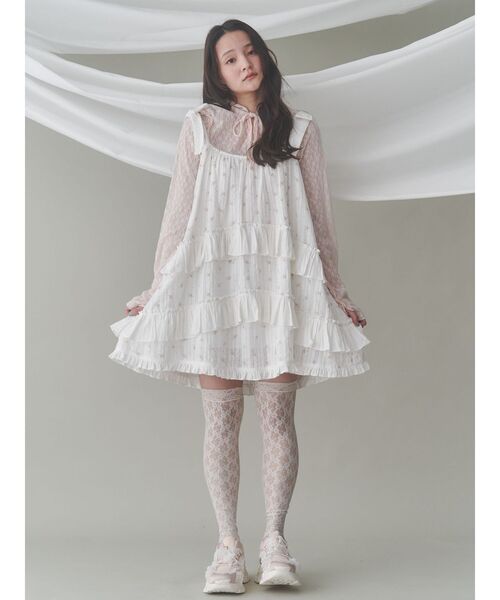 merry jenny(メリージェニー)の「floralフレアミニワンピース(ワンピース・レディース・ピンク/ブルー・FREE)」の12枚目の写真
