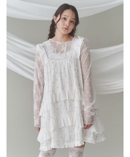 merry jenny(メリージェニー)の「floralフレアミニワンピース(ワンピース・レディース・ピンク/ブルー・FREE)」の18枚目の写真