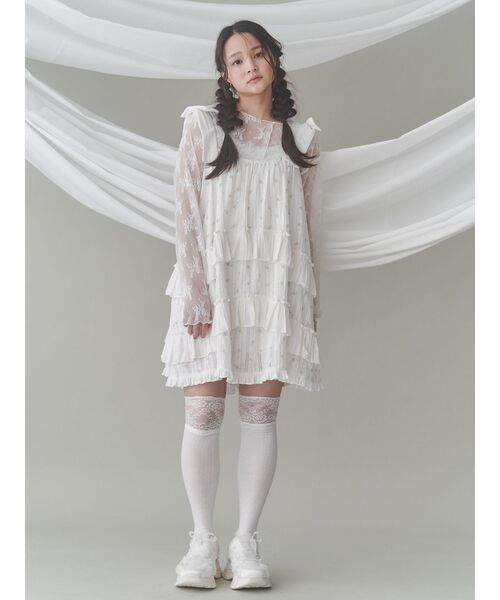 merry jenny(メリージェニー)の「floralフレアミニワンピース(ワンピース・レディース・ピンク/ブルー・FREE)」の19枚目の写真