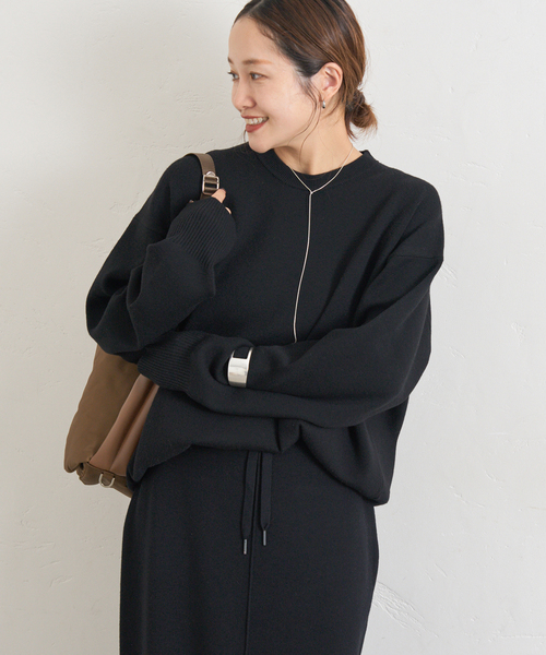 JOURNAL STANDARD(ジャーナルスタンダード)の「《WEB限定追加》ウォッシャブルTEXBRIDクループルオーバー(ニット/セーター・レディース・チャコールグレー/ブラック/ブラウン・FREE)」の2枚目の写真
