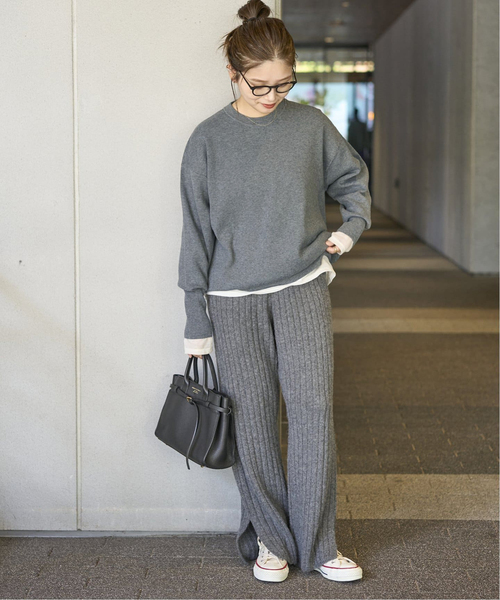 JOURNAL STANDARD(ジャーナルスタンダード)の「《WEB限定追加》ウォッシャブルTEXBRIDクループルオーバー(ニット/セーター・レディース・チャコールグレー/ブラック/ブラウン・FREE)」の5枚目の写真