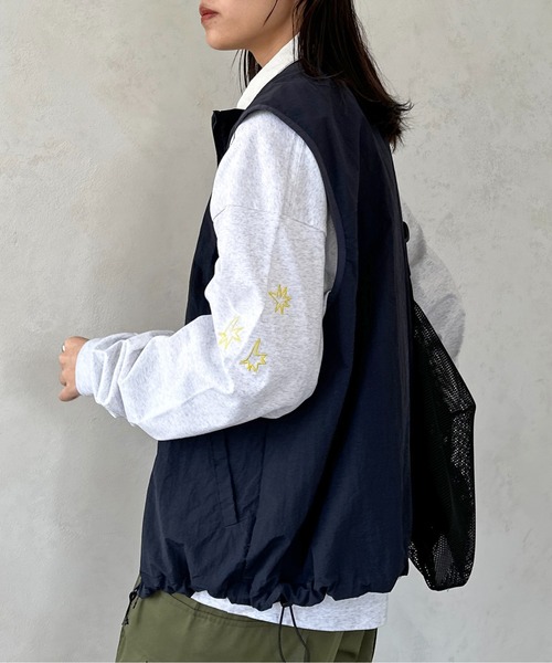 CPCM(シーピーシーエム)の「ナイロン配色スタンドベスト(ベスト・メンズ・グレー/グリーン/ネイビー/ブラック・LARGE/MEDIUM)」の8枚目の写真