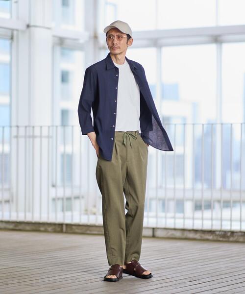 TAKEO KIKUCHI(タケオキクチ)の「リネンライクカルゼイージーパンツ(スラックス・メンズ・カーキ/ブラウン系その他/ブルー系その他/ベージュ/グレー・04/03/02/01)」の8枚目の写真