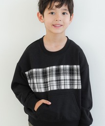 coca(coca) | キッズ 裏毛チェック使いトップス(スウェット)
