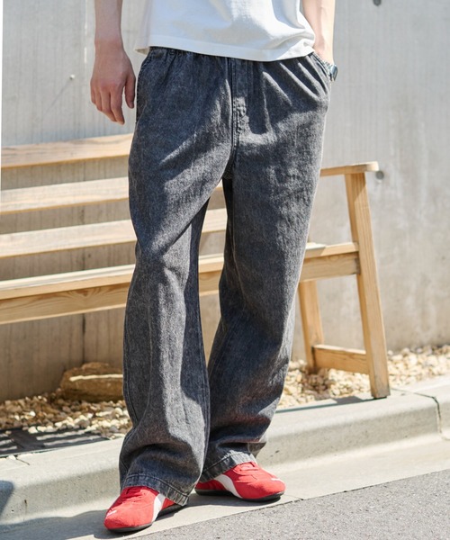 WEGO(ウィゴー)の「WEGO/【26年春夏新作】ユルフィットデニムイージーパンツ(デニムパンツ・メンズ・ライトインディゴブルー/グレー/ブラック系3・MEDIUM/SMALL/X-SMALL/LARGE)」の2枚目の写真