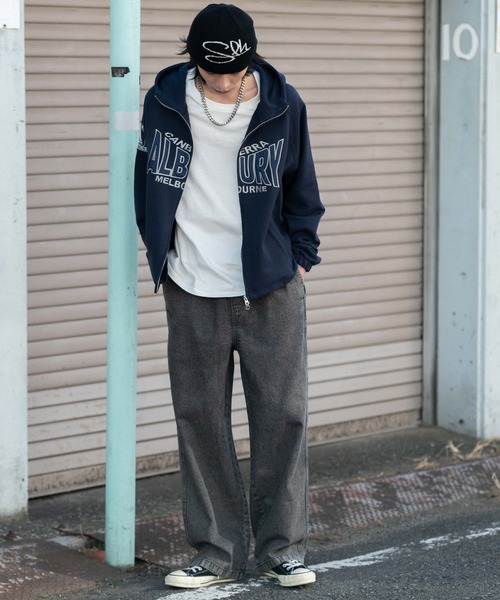 WEGO(ウィゴー)の「WEGO/【26年春夏新作】ユルフィットデニムイージーパンツ(デニムパンツ・メンズ・ライトインディゴブルー/グレー/ブラック系3・MEDIUM/SMALL/X-SMALL/LARGE)」の5枚目の写真