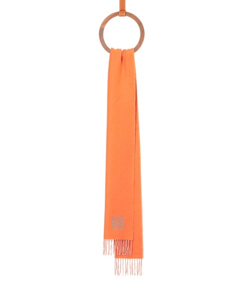 LOEWE(ロエベ)の「バイカラー スカーフ (ウール&カシミヤ)(マフラー・レディース・ブルー系その他/ネイビー×ホワイト/オレンジ系その他/アイボリー/スカイブルー系/ホワイト×ライトグレー/パープル系その他/ライトブルー/ブラウン系その他・ONE SIZE)」の9枚目の写真