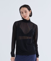 08sircus | 【08sircus/ゼロハチサーカス】Sheer jersey super high neck/シアーハイネックトップス(Tシャツ/カットソー)