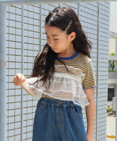 CIAOPANIC TYPY(チャオパニックティピー)の「楽々ゴム仕様ギャザー付けフリル(付け襟・キッズ・ホワイト/ブラック/イエロー・FREE)」の2枚目の写真