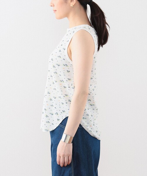 BEAMS BOY(ビームスボーイ)の「BEAMS BOY / フラワー サーマル ノースリーブ(タンクトップ・レディース・イエロー/オフホワイト・ONE SIZE)」の4枚目の写真