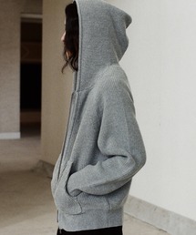 WYM LIDNM | AZE KNIT CROPPED HOODIE(ニット/セーター)