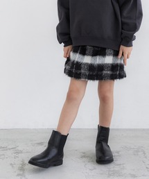【WEB限定セール】キッズ 親子お揃いシャギーチェック柄スカート