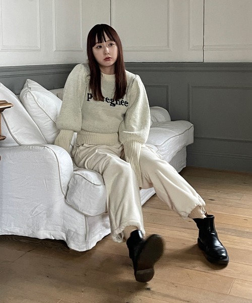 poiregnee(ポワニェ)の「ジャガードロゴニットプルオーバー(ニット/セーター・レディース・アイボリー/ライトブルー/ブラック・FREE)」の19枚目の写真