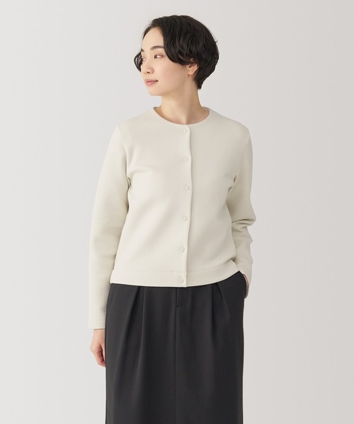 無印良品(ムジルシリョウヒン)の「婦人 二重編みスウェットカーディガン(カーディガン/ボレロ・レディース・ブラック/ブラウン系/アイボリー/ブルー系・XL/L/M/S)」の2枚目の写真
