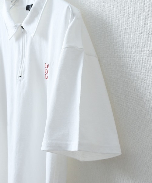 ZIP FIVE(ジップファイブ)の「【ZIP FIVE】【ユニセックス】ハーフジップワンポイント刺繍 半袖Tシャツ/ポロシャツ(ポロシャツ・メンズ・ブラック×ホワイト/クリーム/ホワイト×レッド/オートミール/アイボリー系1/ブラック×ブルー/ホワイト×グリーン/ネイビー/アイボリー系/ホワイト×ブラック/ホワイト/ブラック系/ネイビー系/ブラック・LARGE/MEDIUM)」の17枚目の写真