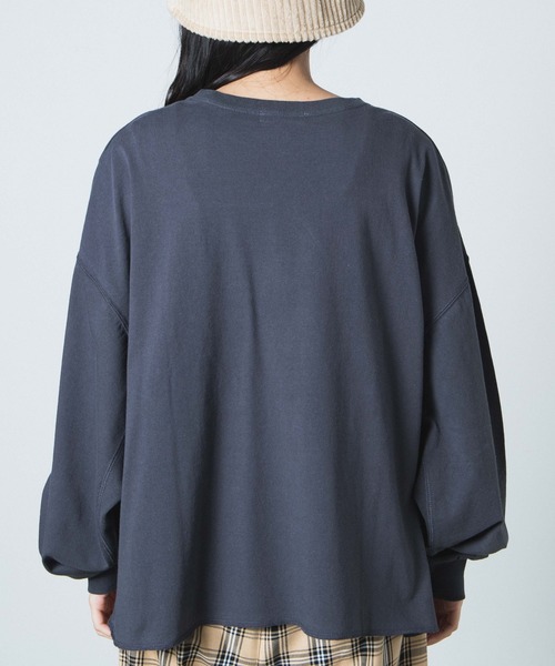 WEGO(ウィゴー)の「WEGO/USAドルマンスリーブビッグシルエットロンT(Tシャツ/カットソー・レディース・ホワイト/スミクロ/ブラウン系その他5・FREE)」の13枚目の写真