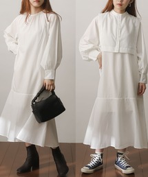 ベストレイヤードシャツワンピース