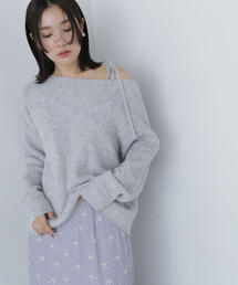 NATURAL BEAUTY BASIC | ◇ワンショルリボンニット(ニット/セーター)