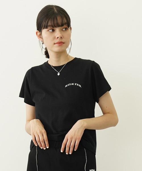 MILKFED.(ミルクフェド)の「GLITTER CHERRY COMPACT S/S TEE(Tシャツ/カットソー・レディース・オフホワイト/ブラック/ライトグリーン・S/M)」の3枚目の写真