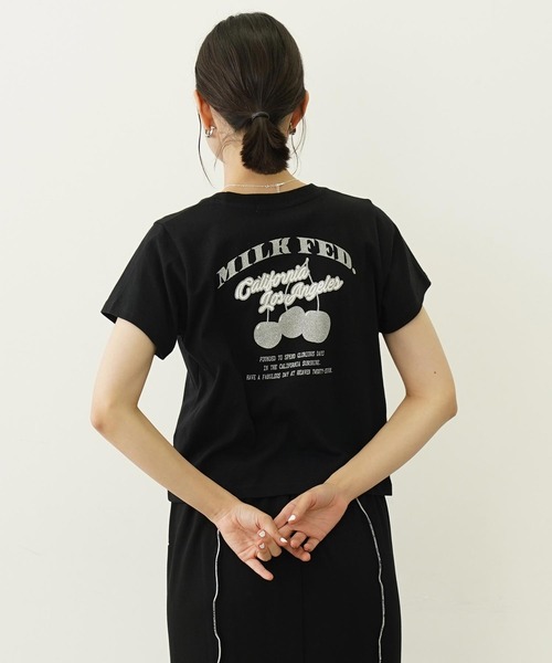 MILKFED.(ミルクフェド)の「GLITTER CHERRY COMPACT S/S TEE(Tシャツ/カットソー・レディース・オフホワイト/ブラック/ライトグリーン・S/M)」の22枚目の写真
