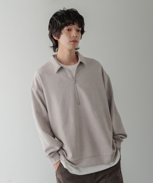 LOWRYS FARM(ローリーズファーム)の「【LFM(U)】スウェードライクHZIPポロ 593465(Tシャツ/カットソー・メンズ・ブラウン/グレー/チャコールグレー・MEDIUM/LARGE)」の18枚目の写真
