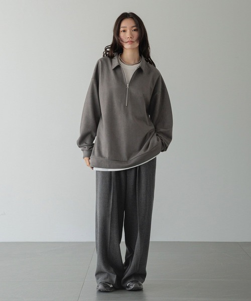 LOWRYS FARM(ローリーズファーム)の「【LFM(U)】スウェードライクHZIPポロ 593465(Tシャツ/カットソー・メンズ・ブラウン/グレー/チャコールグレー・MEDIUM/LARGE)」の12枚目の写真
