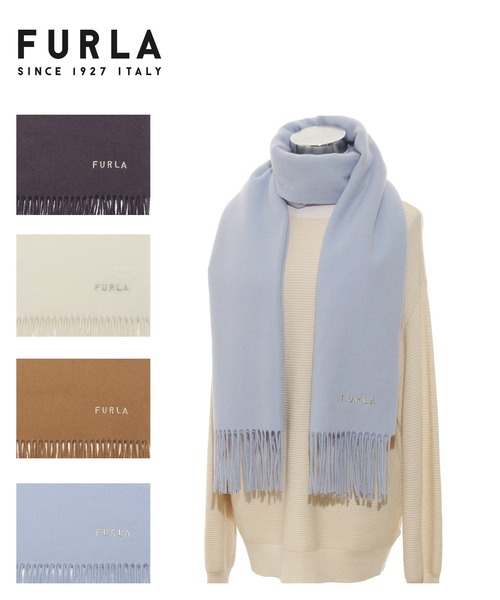 FURLA(フルラ)の「【WEB限定】マフラー 大判 "ウール100%無地"(マフラー・レディース・チャコールグレー/オフホワイト/サックスブルー/キャメル・FREE)」の15枚目の写真