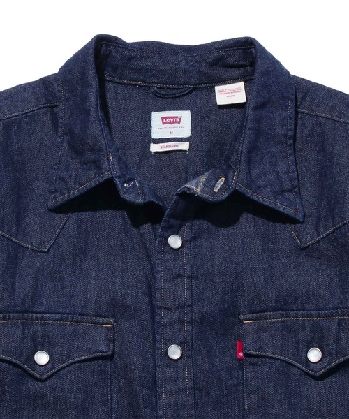 Levi's(リーバイス)の「Levi's/リーバイス BARSTOW ウエスタンシャツ STANDARD RED CAST RINSE(シャツ/ブラウス・メンズ・ダークインディゴブルー・S/M/L/XL)」の4枚目の写真