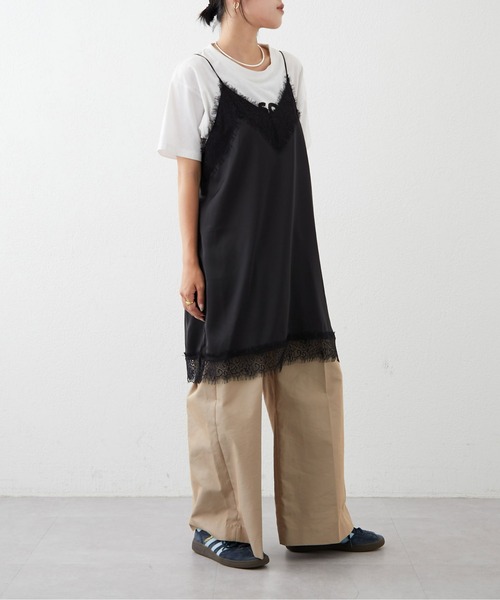 CIAOPANIC TYPY(チャオパニックティピー)の「ランジェリーサテンキャミチュニック(キャミソール・レディース・ブラック/カーキ/イエロー・ONE SIZE)」の15枚目の写真