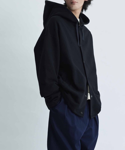 ADAM ET ROPE'(アダムエロペ)の「【WEB限定】ビック ルーズ スウェット マリンパーカー / スナップ フーディー / ユニセックス(カーディガン/ボレロ・メンズ・ブラック/キナリ・L/M)」の20枚目の写真