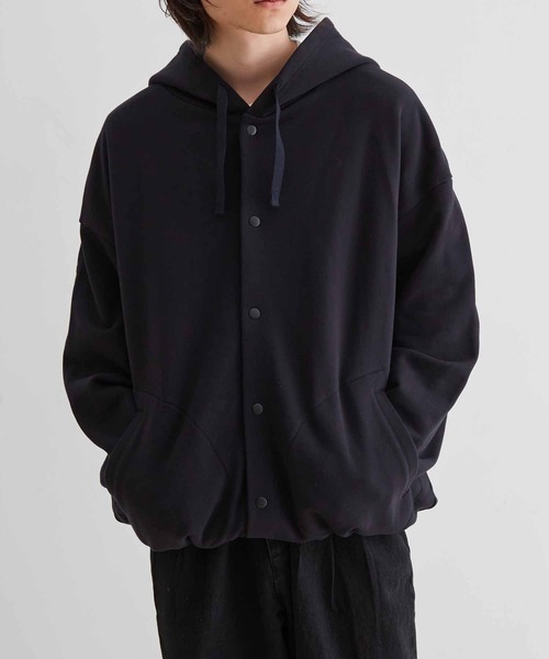 ADAM ET ROPE'(アダムエロペ)の「【WEB限定】ビック ルーズ スウェット マリンパーカー / スナップ フーディー / ユニセックス(カーディガン/ボレロ・メンズ・ブラック/キナリ・L/M)」の14枚目の写真