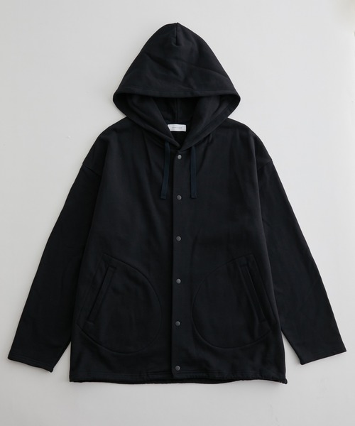 ADAM ET ROPE'(アダムエロペ)の「【WEB限定】ビック ルーズ スウェット マリンパーカー / スナップ フーディー / ユニセックス(カーディガン/ボレロ・メンズ・ブラック/キナリ・L/M)」の22枚目の写真