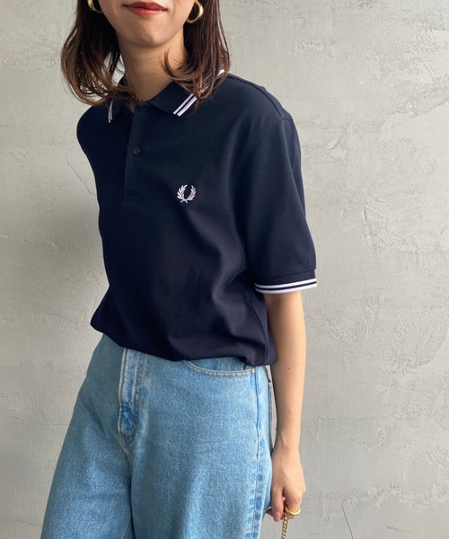 [FRED PERRY/フレッドペリー] ツインティップライン ワンポイントロゴ刺繍ポロシャツの6枚目の写真