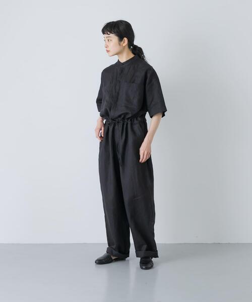 かぐれ(カグレ)の「リネンハーフスリーブオールインワン(その他パンツ・レディース・チャコールグレー/ブラック・FREE)」の12枚目の写真