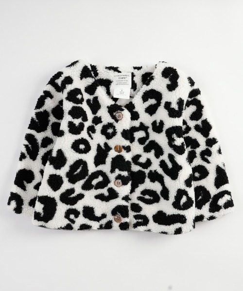 CIAOPANIC TYPY(チャオパニックティピー)の「【KIDS】【ZOZOTOWN限定】レオパードアニマルボアカーディガン(ノーカラージャケット・キッズ・ブラック/ベージュ/オフホワイト・SMALL/X-LARGE/MEDIUM/XX-LARGE/LARGE)」の9枚目の写真