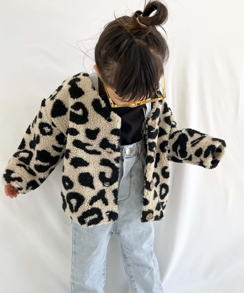 CIAOPANIC TYPY(チャオパニックティピー)の「【KIDS】【ZOZOTOWN限定】レオパードアニマルボアカーディガン(ノーカラージャケット・キッズ・ブラック/ベージュ/オフホワイト・SMALL/X-LARGE/MEDIUM/XX-LARGE/LARGE)」の17枚目の写真