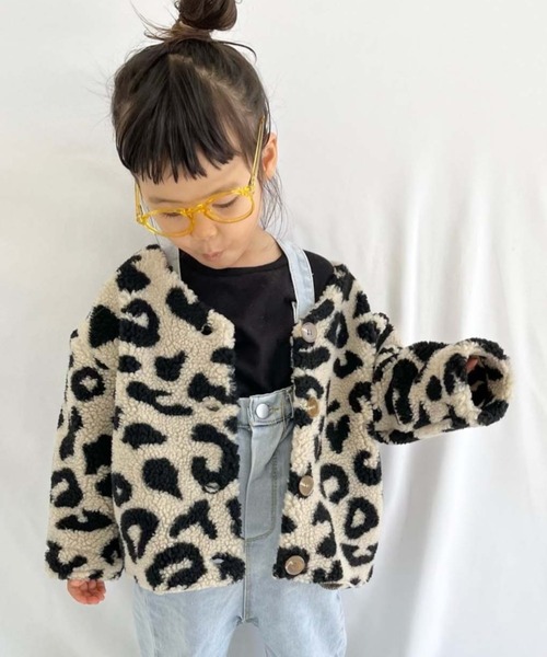 CIAOPANIC TYPY(チャオパニックティピー)の「【KIDS】【ZOZOTOWN限定】レオパードアニマルボアカーディガン(ノーカラージャケット・キッズ・ブラック/ベージュ/オフホワイト・SMALL/X-LARGE/MEDIUM/XX-LARGE/LARGE)」の18枚目の写真