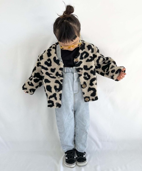 CIAOPANIC TYPY(チャオパニックティピー)の「【KIDS】【ZOZOTOWN限定】レオパードアニマルボアカーディガン(ノーカラージャケット・キッズ・ブラック/ベージュ/オフホワイト・SMALL/X-LARGE/MEDIUM/XX-LARGE/LARGE)」の21枚目の写真