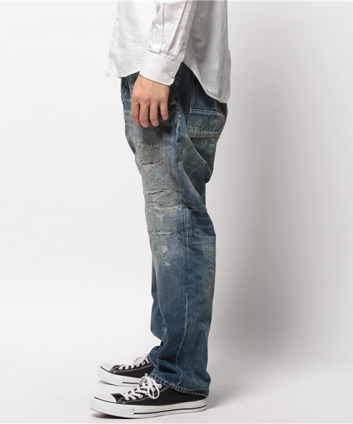 AOZORA(アオゾラ)の「アカミミデニムロールアップパンツ(デニムパンツ・メンズ・インディゴブルー/ダークインディゴブルー/その他/その他2/レッド・SMALL/LARGE/MEDIUM/X-SMALL)」の6枚目の写真
