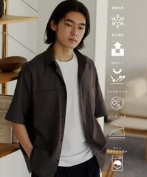 THE SHOP TK | LITE TEX ダブルフラップ半袖シャツ 接触冷感/吸水速乾/UVカット/アンチピリング/イージーケア/洗濯機OK/セットアップ可(シャツ/ブラウス)