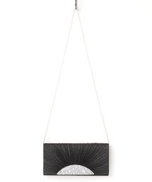 STYLEBLOCK | 扇プリーツ×半円クリスタルビジュパーティークラッチバッグ(クラッチバッグ)