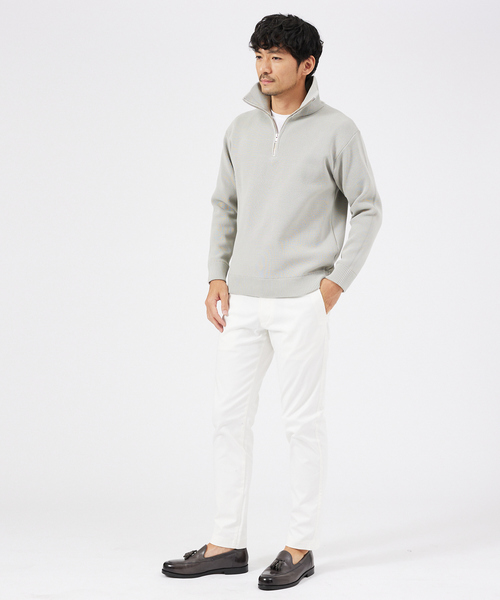 ABAHOUSE GRAY(アバハウスグレイ)の「【定番人気】12ゲージ 畦編み ハーフジップ ニット(ニット/セーター・メンズ・ブラック/グレー/ホワイト/ネイビー・46/48)」の6枚目の写真
