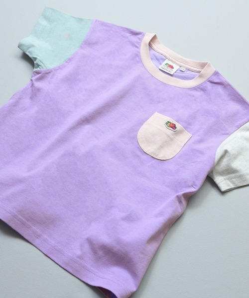 FRUIT OF THE LOOM(フルーツオブザルーム)の「【FRUIT OF THE LOOM】別注半袖ポケT(Tシャツ/カットソー・キッズ・ブルー/ホワイト系その他/グレー系その他/チャコール/マスタード/パープル系その他/ライトピンク/オフホワイト・100/110/160/90/80/150/140/130/120/95)」の1枚目の写真