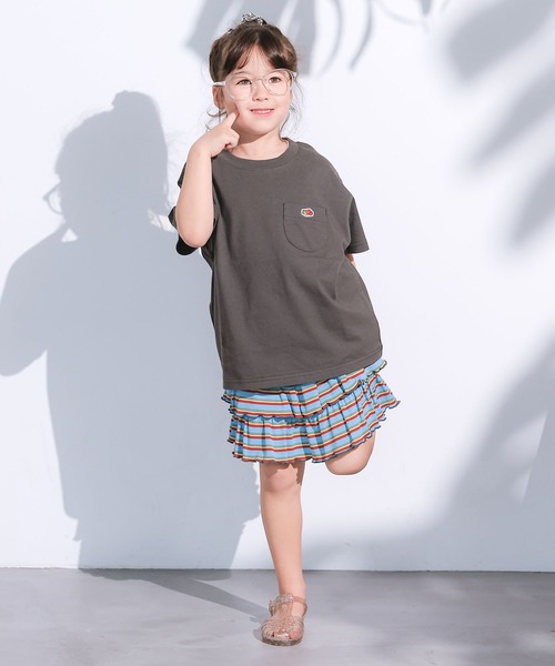 FRUIT OF THE LOOM(フルーツオブザルーム)の「【FRUIT OF THE LOOM】別注半袖ポケT(Tシャツ/カットソー・キッズ・ブルー/ホワイト系その他/グレー系その他/チャコール/マスタード/パープル系その他/ライトピンク/オフホワイト・100/110/160/90/80/150/140/130/120/95)」の14枚目の写真