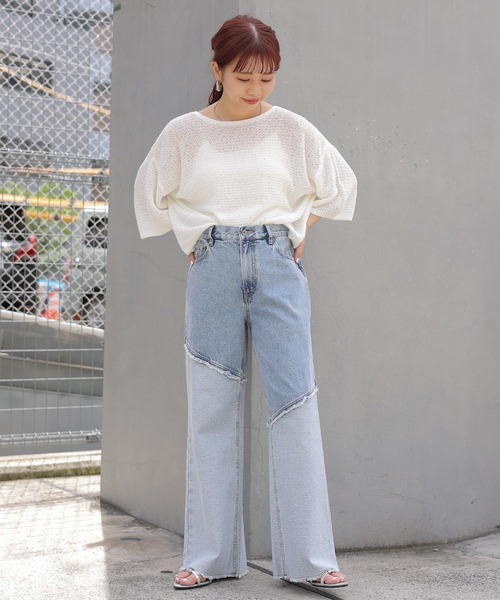 切り替えデニムパンツ　120806の4枚目の写真