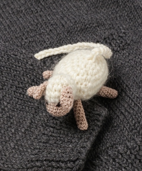 Sky High Farm Workwear(スカイハイ ファーム ワークウェア)の「UNISEX WOLF CARDIGAN WITH STUFFIES(カーディガン/ボレロ・メンズ・グレー・M)」の4枚目の写真